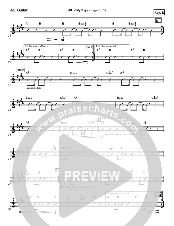 All Of My Days Acoustic Guitar (Hillsong Worship)