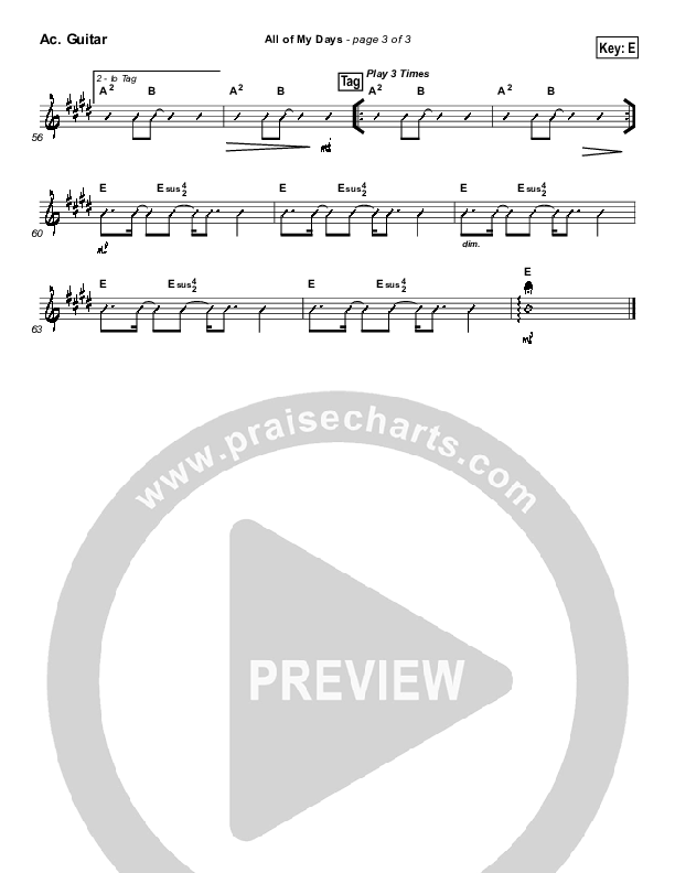 All Of My Days Acoustic Guitar (Hillsong Worship)