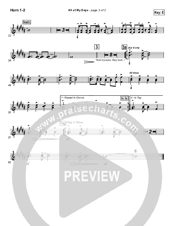 All Of My Days Brass Pack (Hillsong Worship)