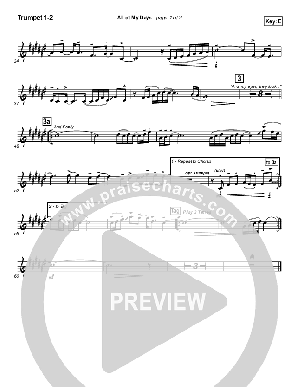 All Of My Days Trumpet 1,2 (Hillsong Worship)