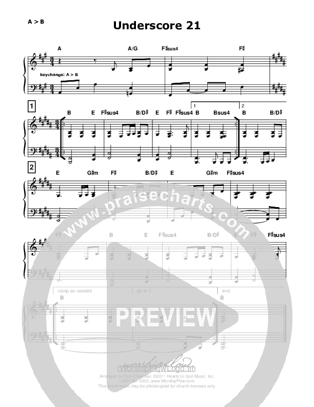 Underscore 21 (like In Christ Alone) Piano Sheet (Don Chapman)