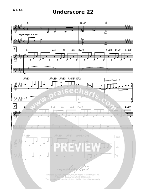 Underscore 22 (like Forever) Piano Sheet (Don Chapman)