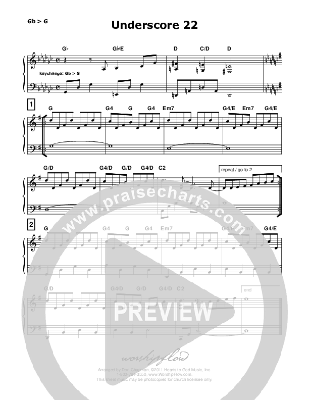 Underscore 22 (like Forever) Piano Sheet (Don Chapman)
