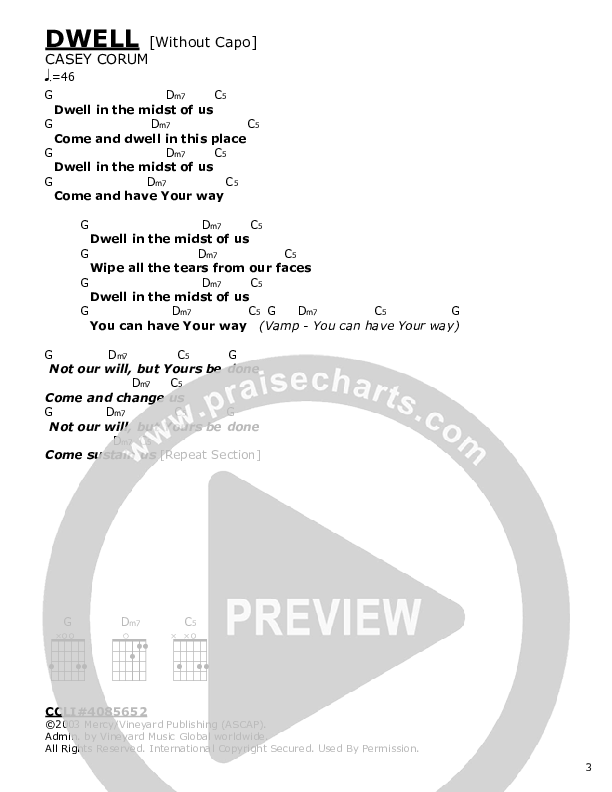Dwell Chord Chart (Casey Corum)