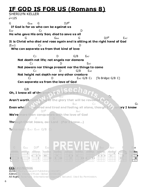 If God Is For Us Chord Chart ()