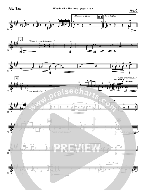 Who Is Like The Lord Alto Sax (Israel Houghton)