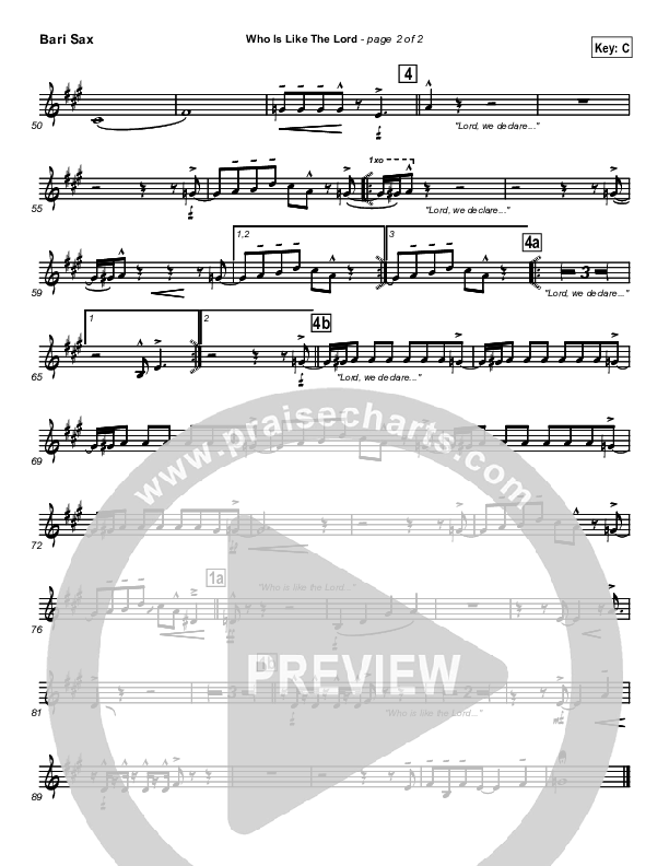 Who Is Like The Lord Bari Sax (Israel Houghton)