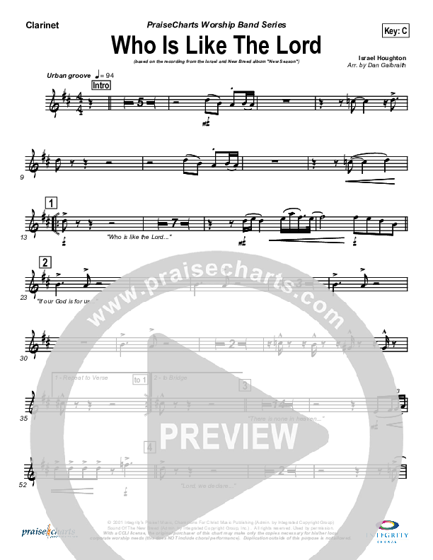 Who Is Like The Lord Wind Pack (Israel Houghton)