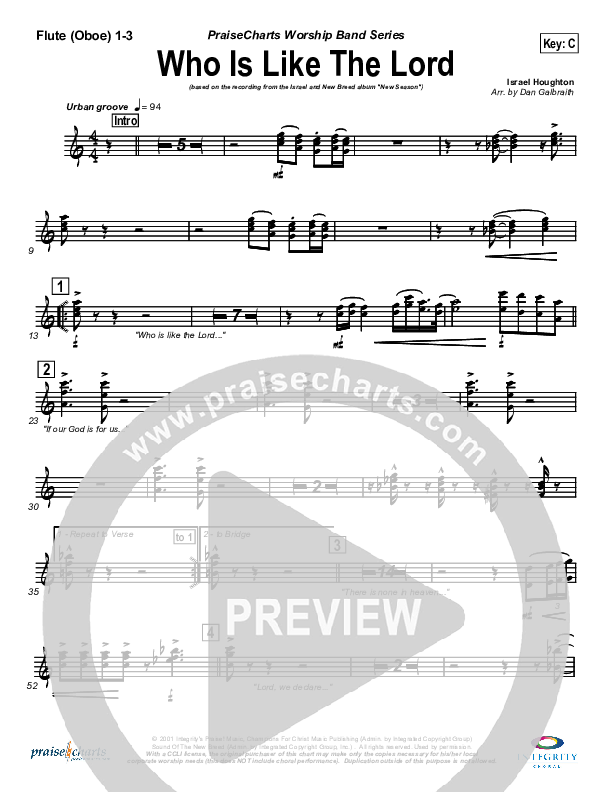 Who Is Like The Lord Wind Pack (Israel Houghton)