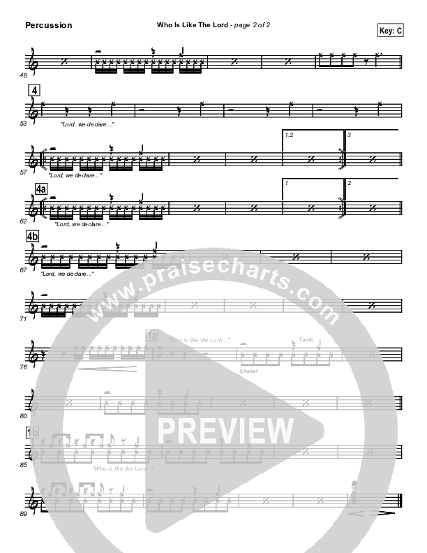 Who Is Like The Lord Percussion (Israel Houghton)