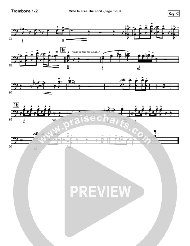 Who Is Like The Lord Trombone 1/2 (Israel Houghton)