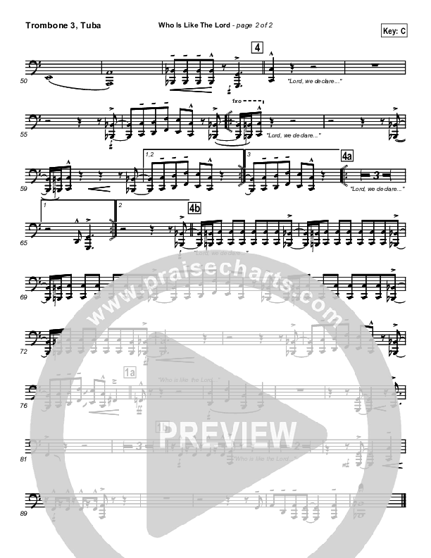 Who Is Like The Lord Trombone 3/Tuba (Israel Houghton)