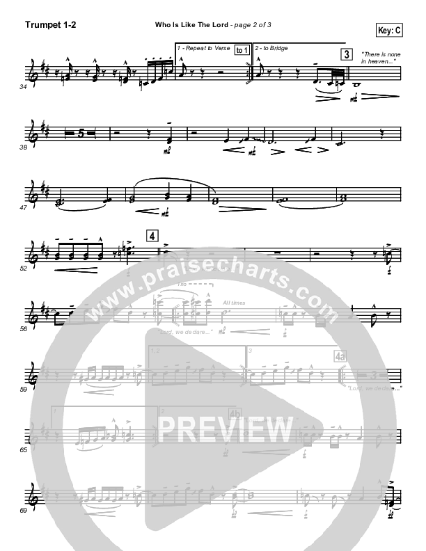 Who Is Like The Lord Trumpet 1,2 (Israel Houghton)