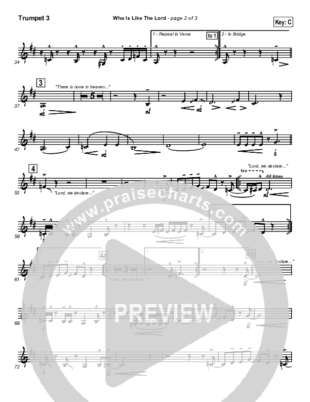 Who Is Like The Lord Trumpet 3 (Israel Houghton)