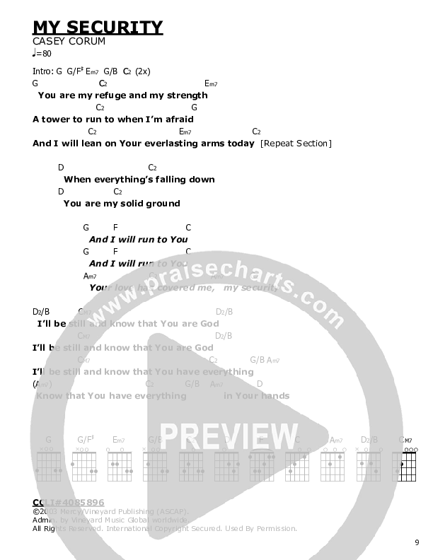 My Security Chord Chart (Casey Corum)
