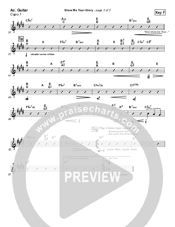 Show Me Your Glory Acoustic Guitar (Lakewood Church)