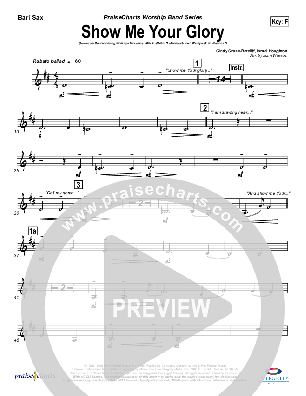 Show Me Your Glory Bari Sax (Lakewood Church)