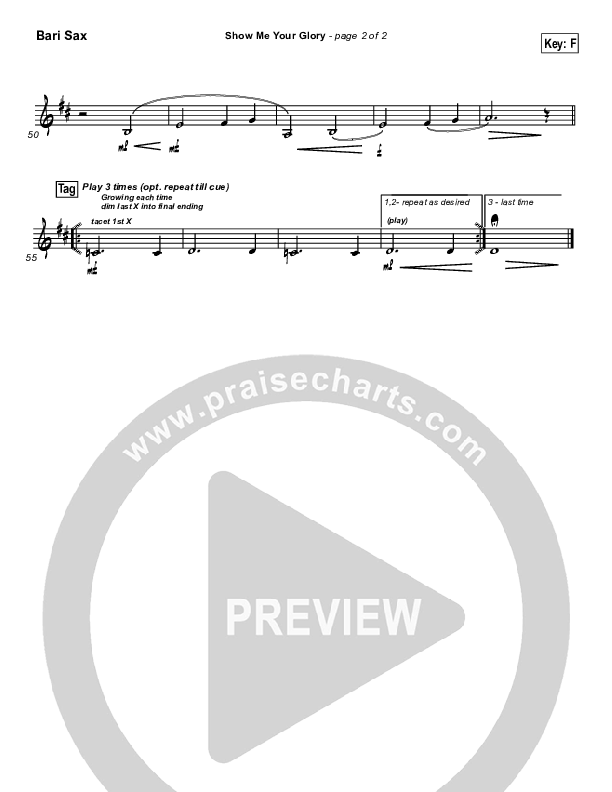 Show Me Your Glory Bari Sax (Lakewood Church)