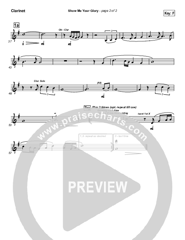 Show Me Your Glory Clarinet (Lakewood Church)