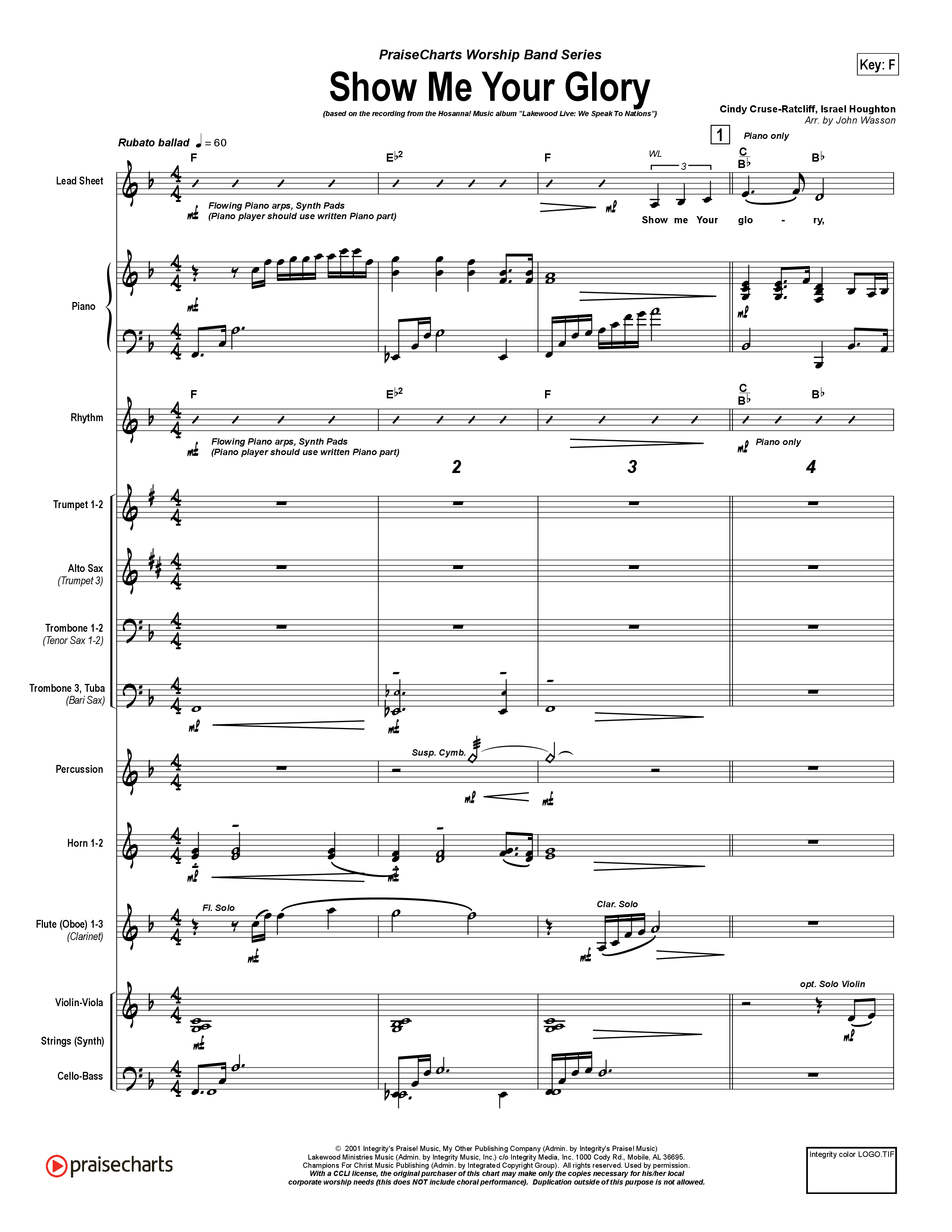 Show Me Your Glory Orchestration (Lakewood Church)