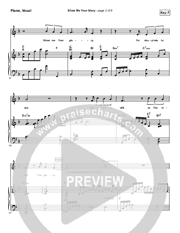 Show Me Your Glory Piano/Vocal Pack (Lakewood Church)