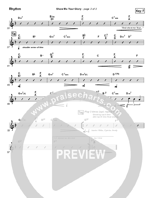 Show Me Your Glory Rhythm Chart (Lakewood Church)