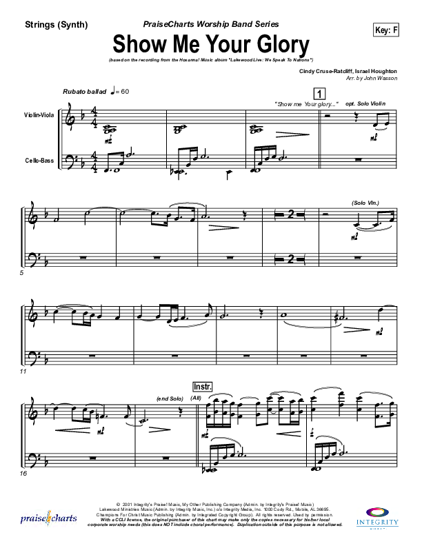 Show Me Your Glory Synth Strings (Lakewood Church)