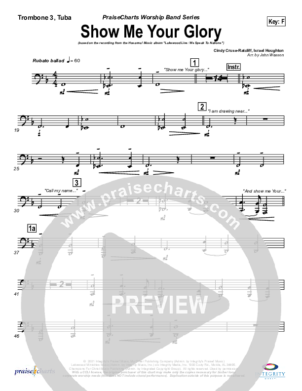 Show Me Your Glory Trombone 3/Tuba (Lakewood Church)