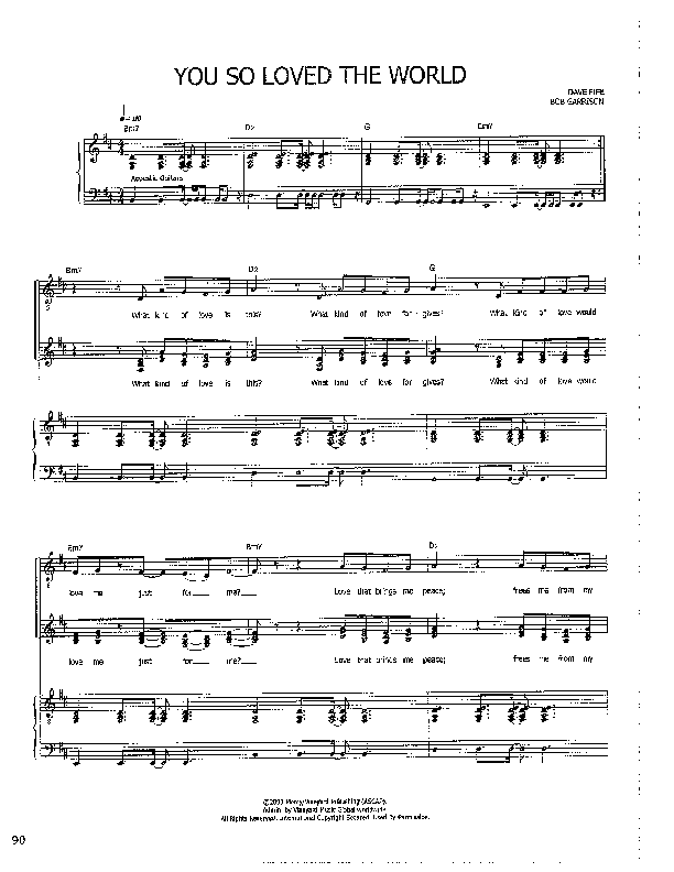 You So Loved The World Lead & Piano ()