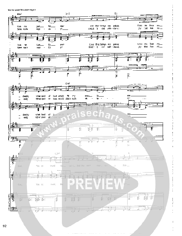 You So Loved The World Lead & Piano ()