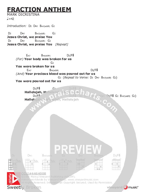 Fraction Anthem Chord Chart (Billy Somerville)