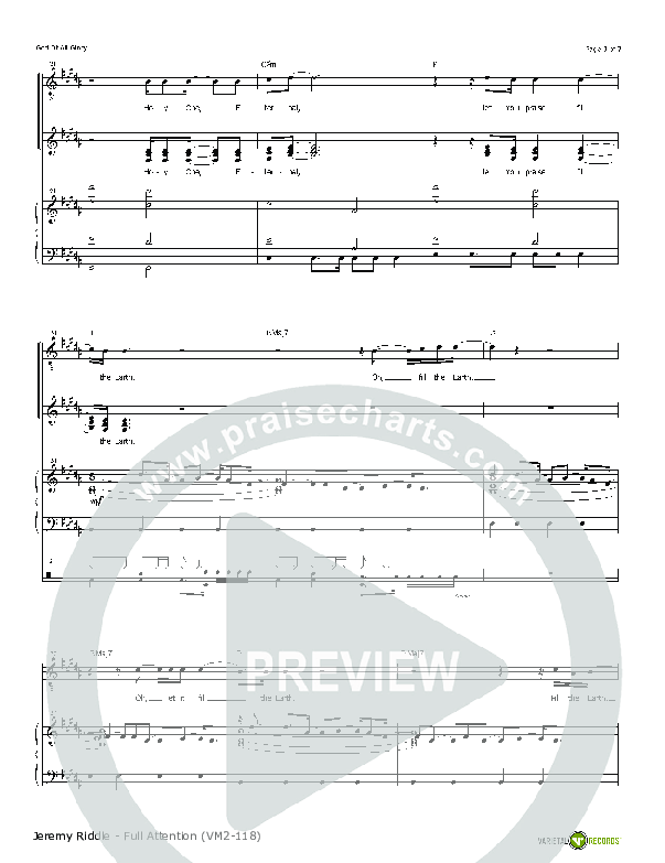 God Of All Glory Piano/Vocal (Jeremy Riddle)