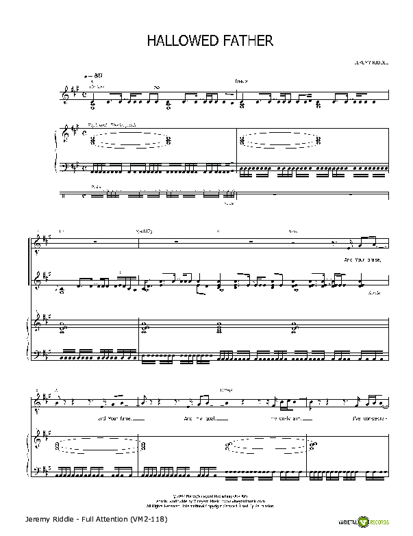 Hallowed Father Piano/Vocal & Lead (Jeremy Riddle)