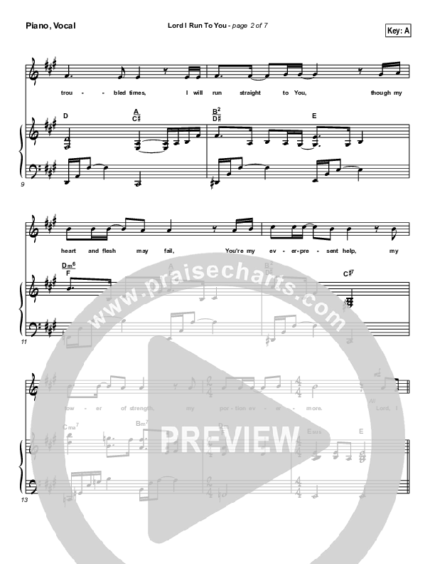 Lord I Run To You Piano/Vocal & Lead (Tommy Walker)