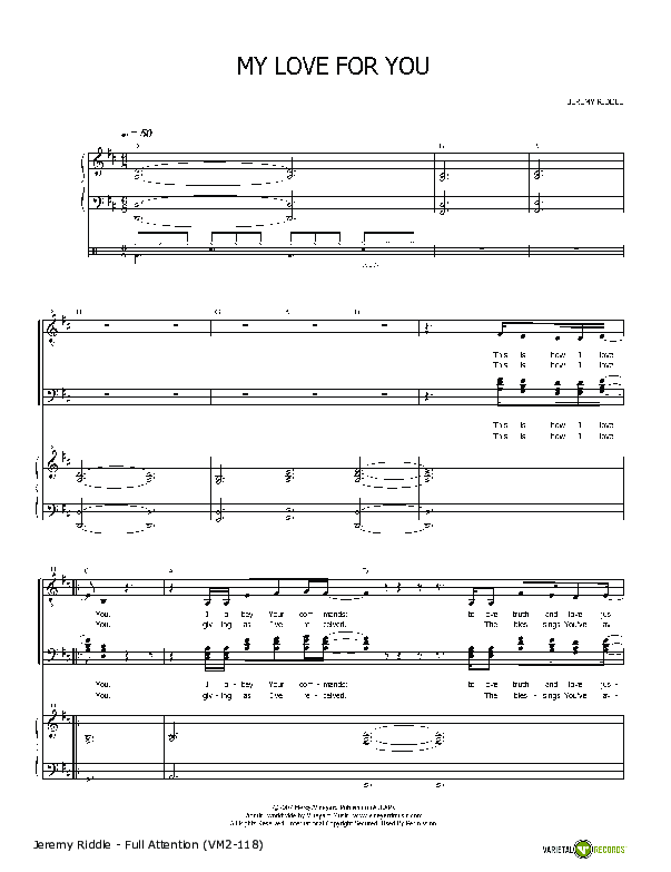 My Love For You Lead & Piano (Jeremy Riddle)