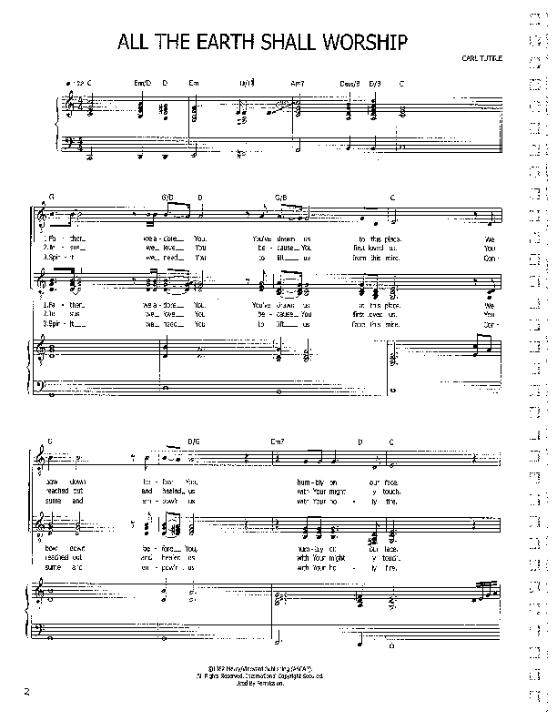 All The Earth Shall Worship Lead & Piano ()