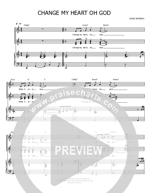 Change My Heart Oh God Lead Sheet (SAT) (Eddie Espinosa)