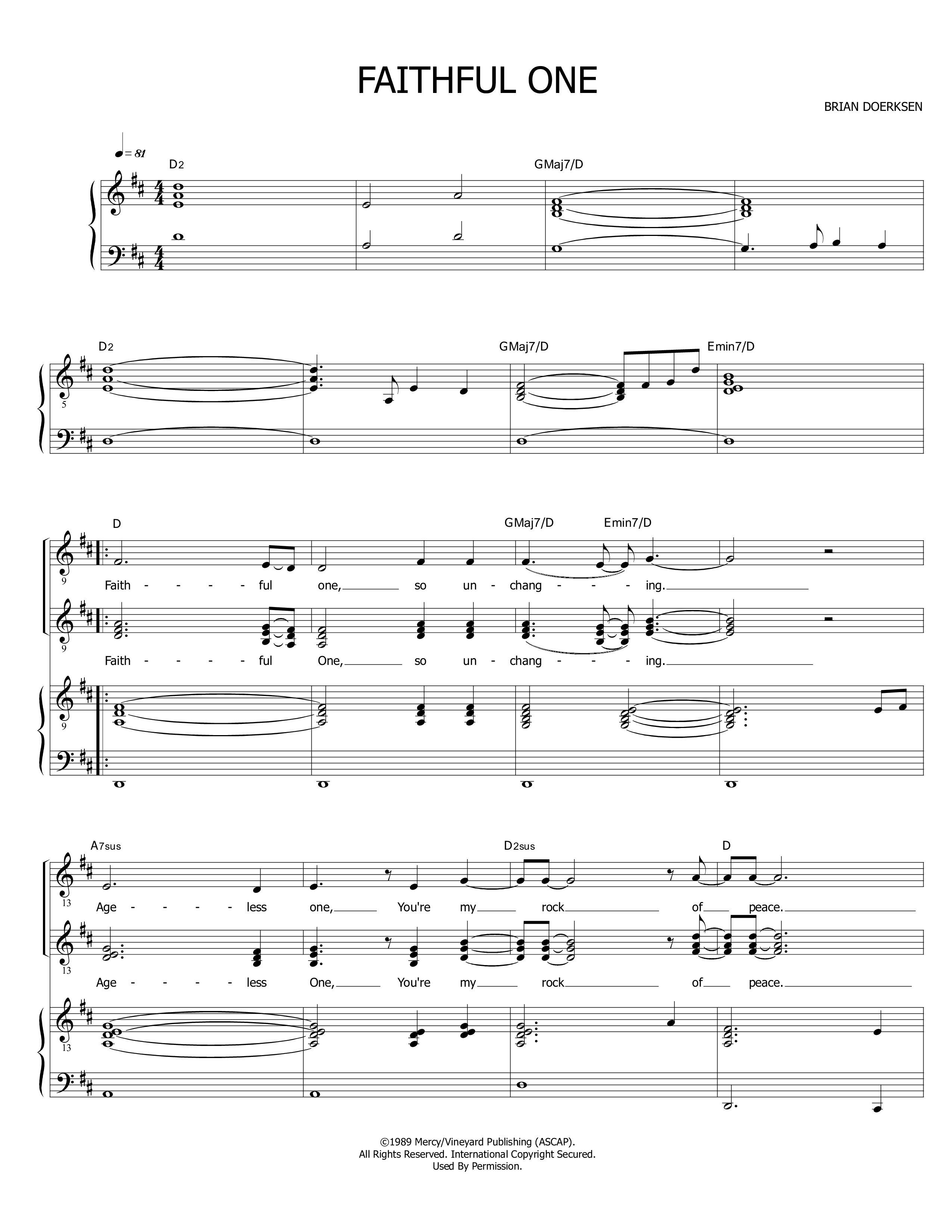 Faithful One Piano/Vocal (Brian Doerksen)