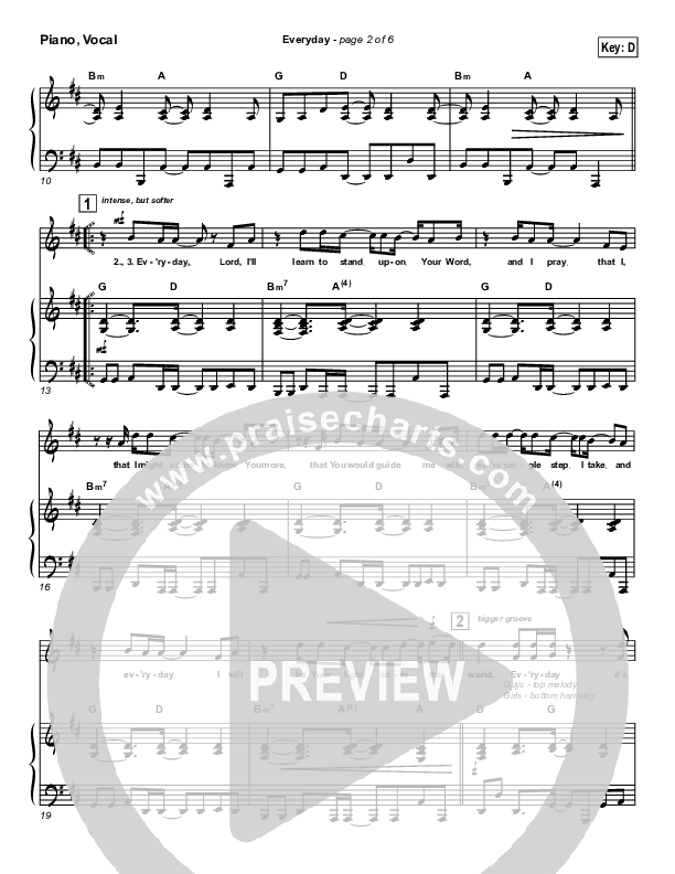 Everyday Piano/Vocal & Lead (Lincoln Brewster)