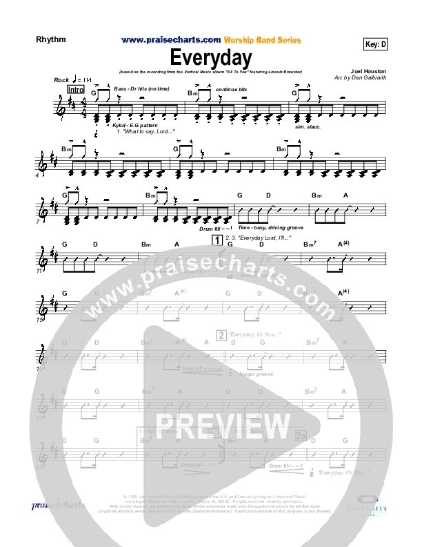 Everyday Rhythm Chart (Lincoln Brewster)