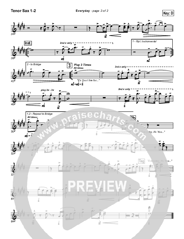 Everyday Tenor Sax 1/2 (Lincoln Brewster)