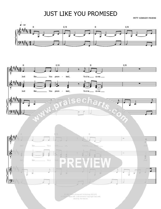 Just Like You Promised Piano/Vocal ()