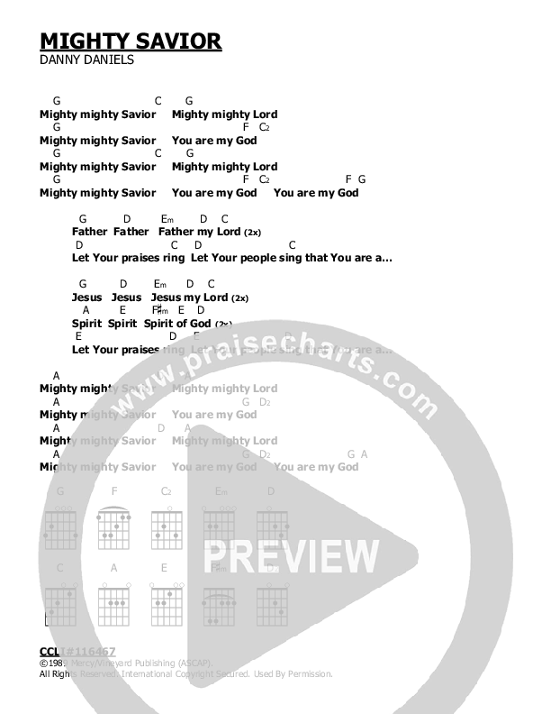 Mighty Savior Chord Chart ()