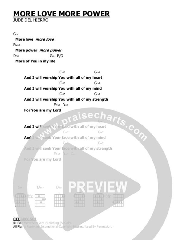 More Love More Power Chord Chart (Jude Del Hierro)
