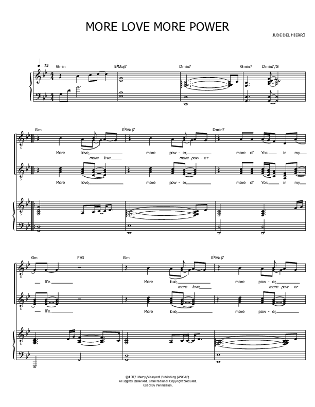 More Love More Power Sheet Music PDF (Jude Del Hierro) PraiseCharts