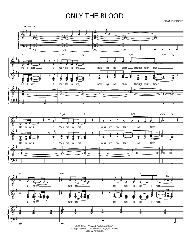 Only The Blood Lead & Piano ()