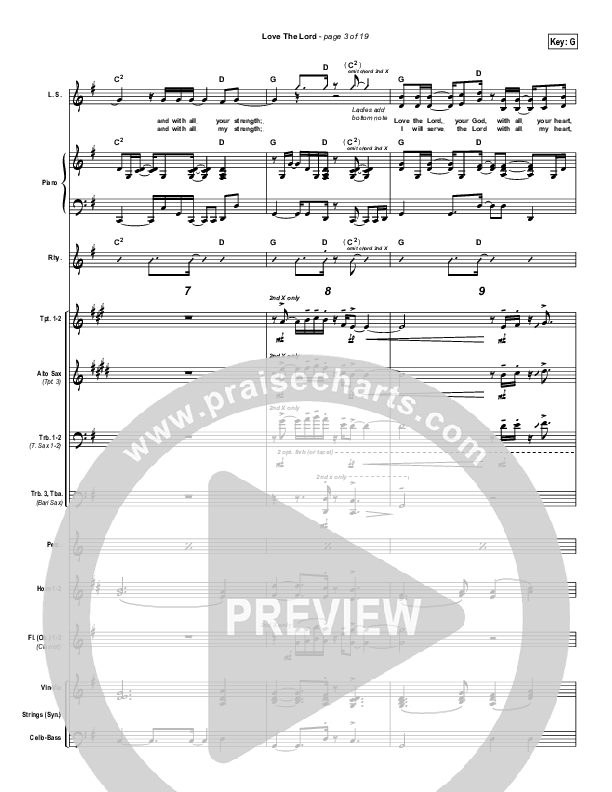 Love The Lord Conductor's Score (Lincoln Brewster)