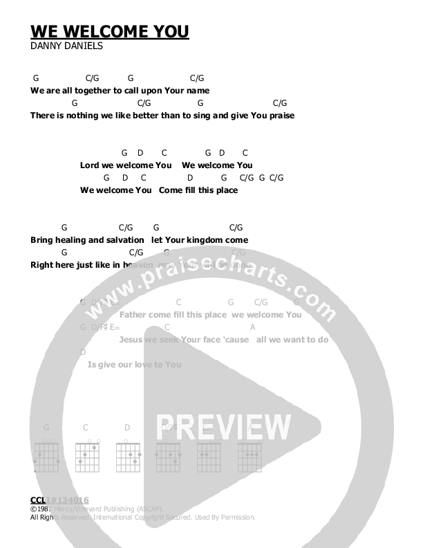 We Welcome You Chords & Lyrics ()
