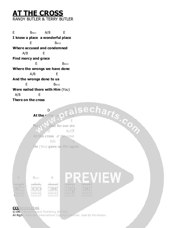 At The Cross Chord Chart (Terry Butler)