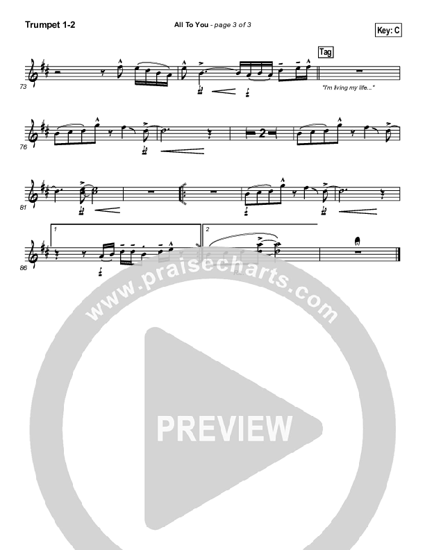 All To You Trumpet 1,2 (Lincoln Brewster)